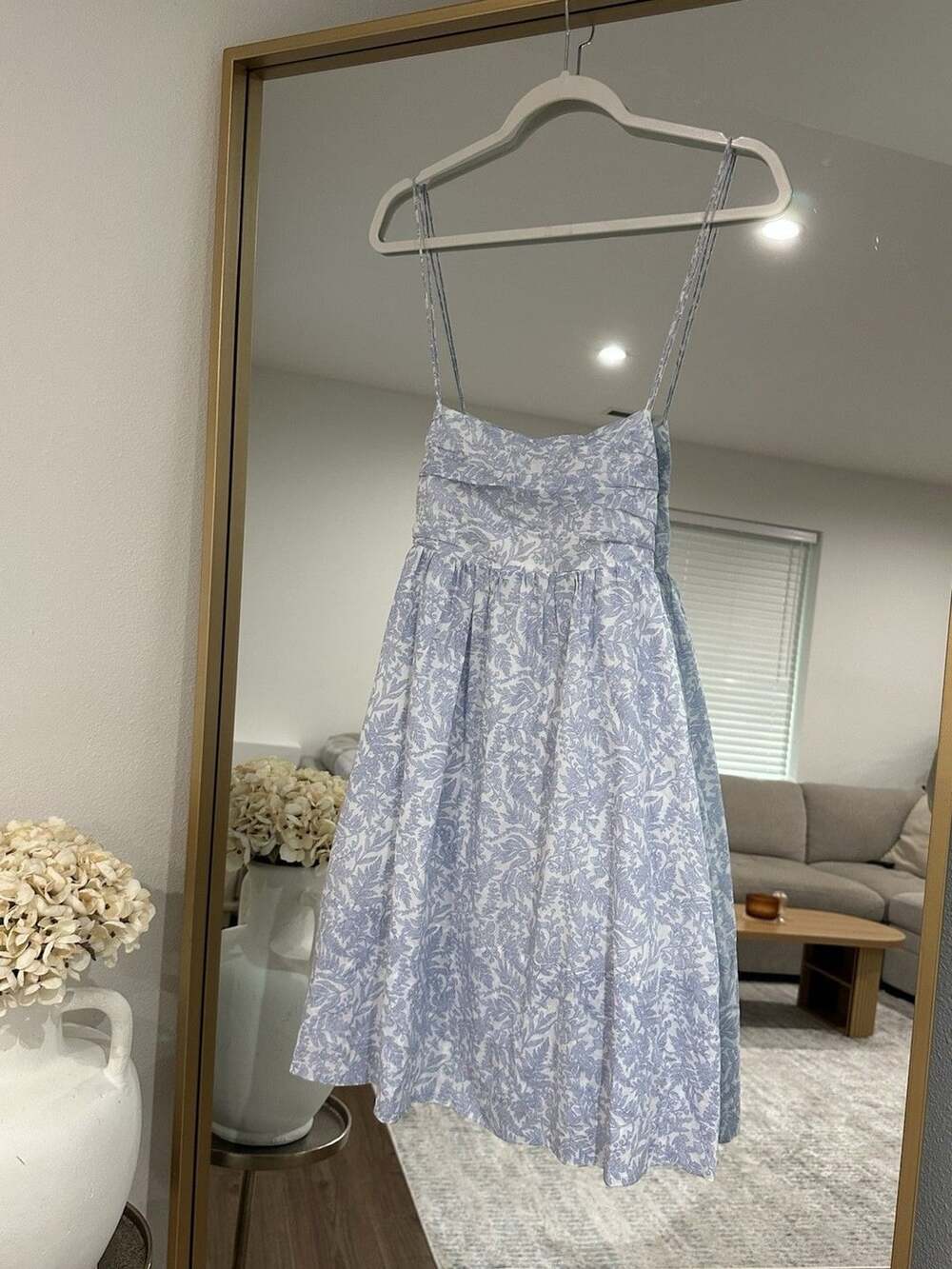 Kourt Floral Blue Dress Size M New